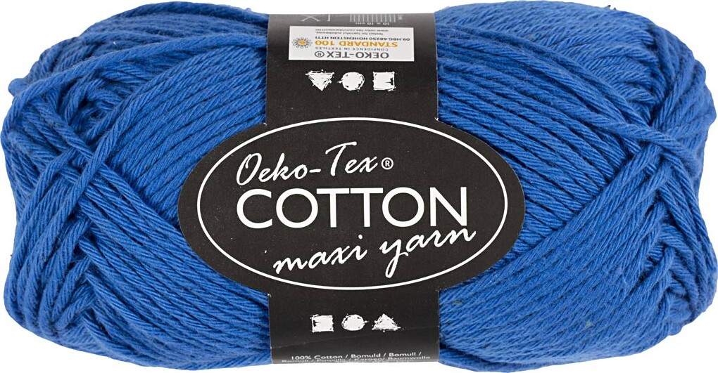 Bomuldsgarn - Nr 88 - Kobolt Blå - L 80-85 M - 50 G