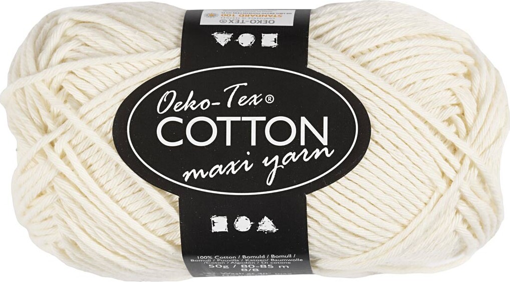 Bomuldsgarn - Nr 88 - Råhvid - L 80-85 M - 50 G