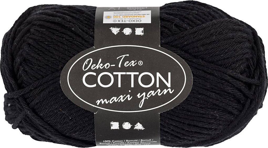 Bomuldsgarn - Nr 88 - Sort - L 80-85 M - 50 G