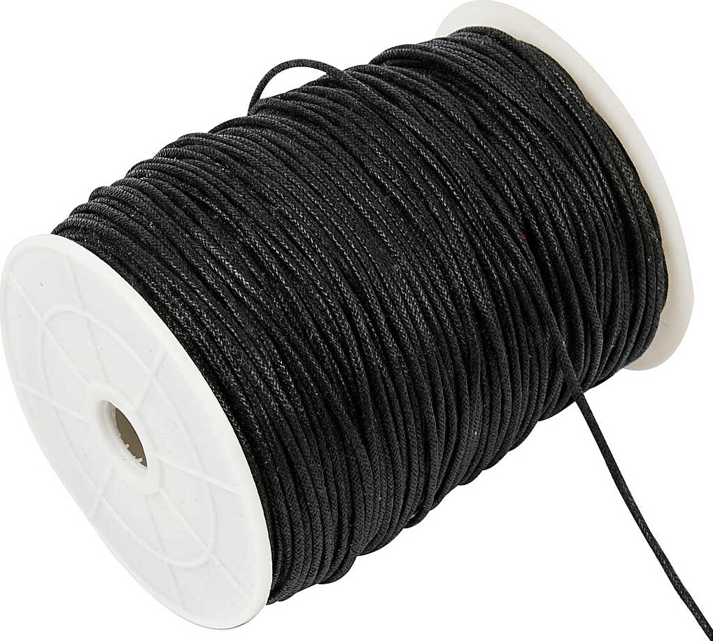 Bomuldssnor - Tykkelse 2 Mm - Sort - 100 M