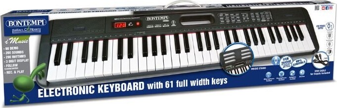 Bontempi - Keyboard Til Børn - 100 Lyde - 100 Rytmer - 61 Taster
