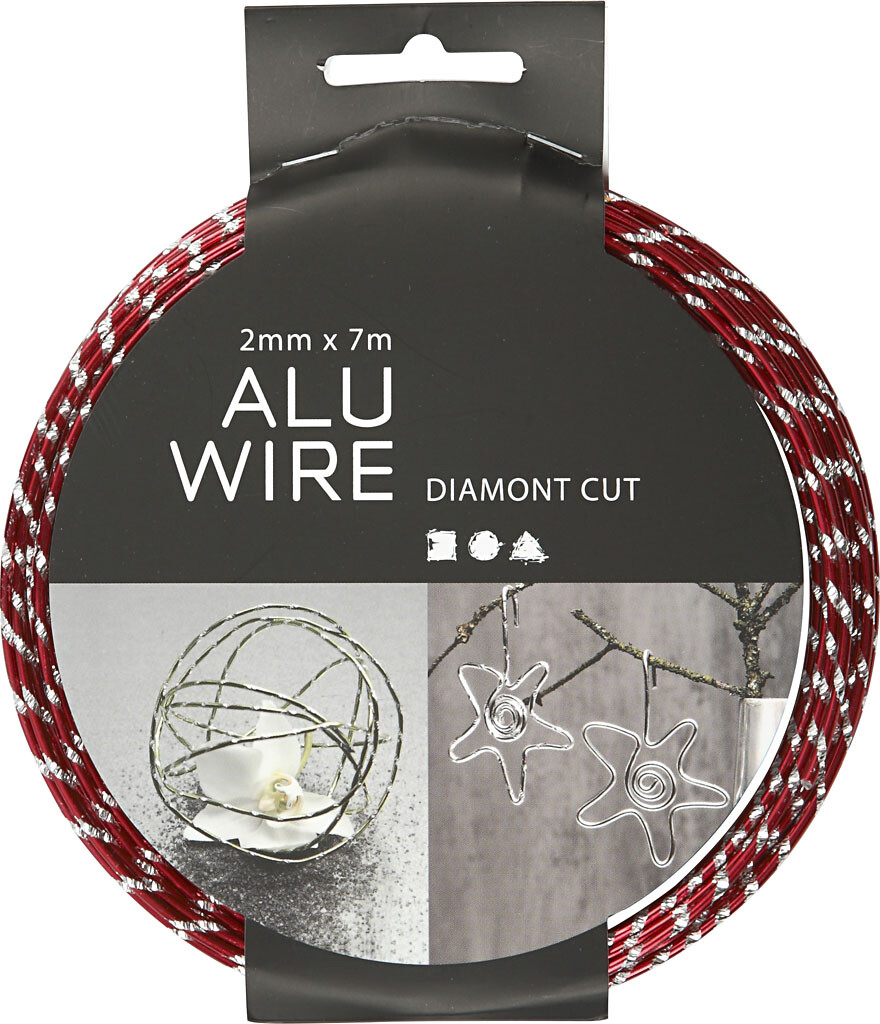 Bonzaitråd - Diamond-Cut - Tykkelse 2 Mm - Rød - 7 M