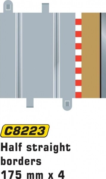 Scalextric - Borders And Barriers Sæt Til C8207 - Half Straight - 8 Dele -