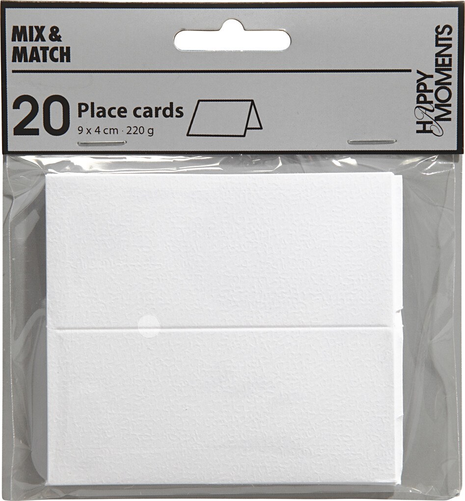 Bordkort - Råhvid - 9X4 Cm - 20 Stk