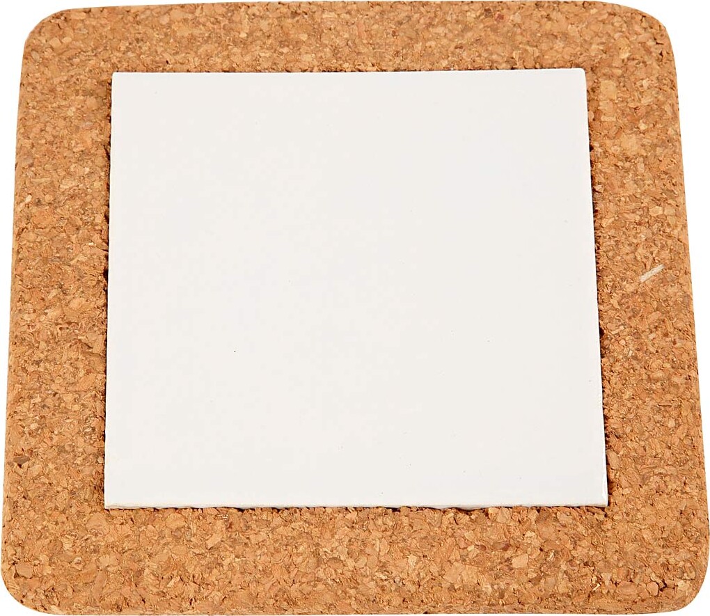 Bordskåner Med Korkramme - Str 15 5X15 5X1 Cm - Hvid - 10 Stk