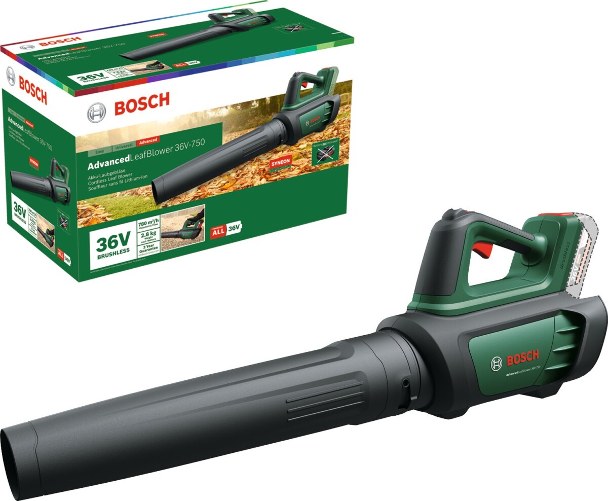 Bosch - Advanced Løvblæser - 36V-750 Batteri Medfølger Ikke