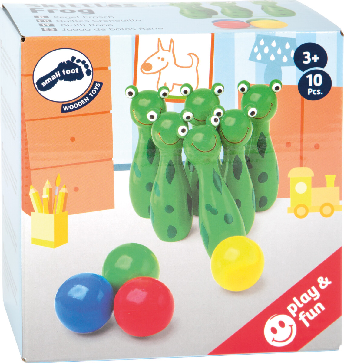 Bowlingsæt Til Børn - Frøer - Træ - Small Foot