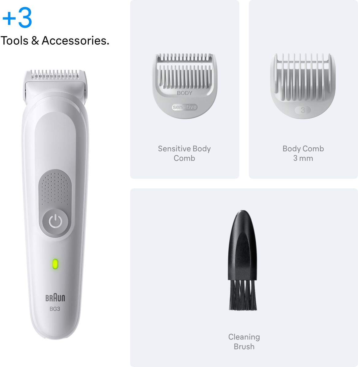 Braun - Kropstrimmer Series 3 3 Groomingredskaber Bg3530 - Gentle Grey