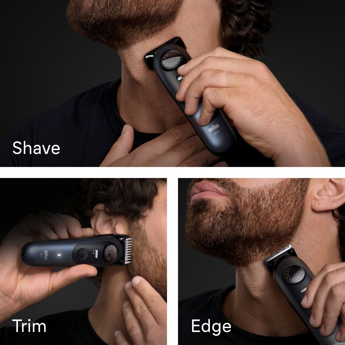 Braun - Skægtrimmer Series 7 6 Barberingsredskaber Bt7520 - Black Deep