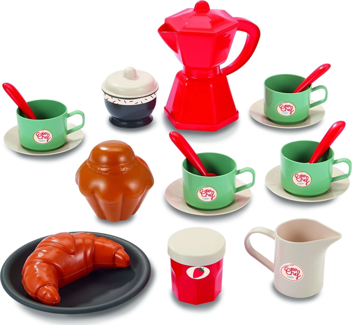 Ecoiffier - 1611 - Morgenmad Buffet Legemad Sæt - 100 Chef