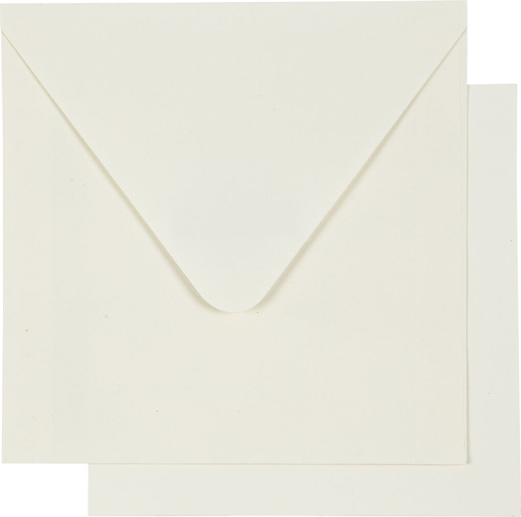 Brevkort - Kort Str 12 5X12 5 Cm - Kuvert Str 13 5X13 5 Cm - Råhvid - 10 S