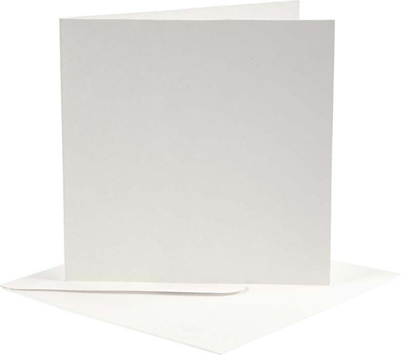 Brevkort - Kort Str 12 5X12 5 Cm - Kuvert Str 13 5X13 5 Cm - Råhvid - 10 S