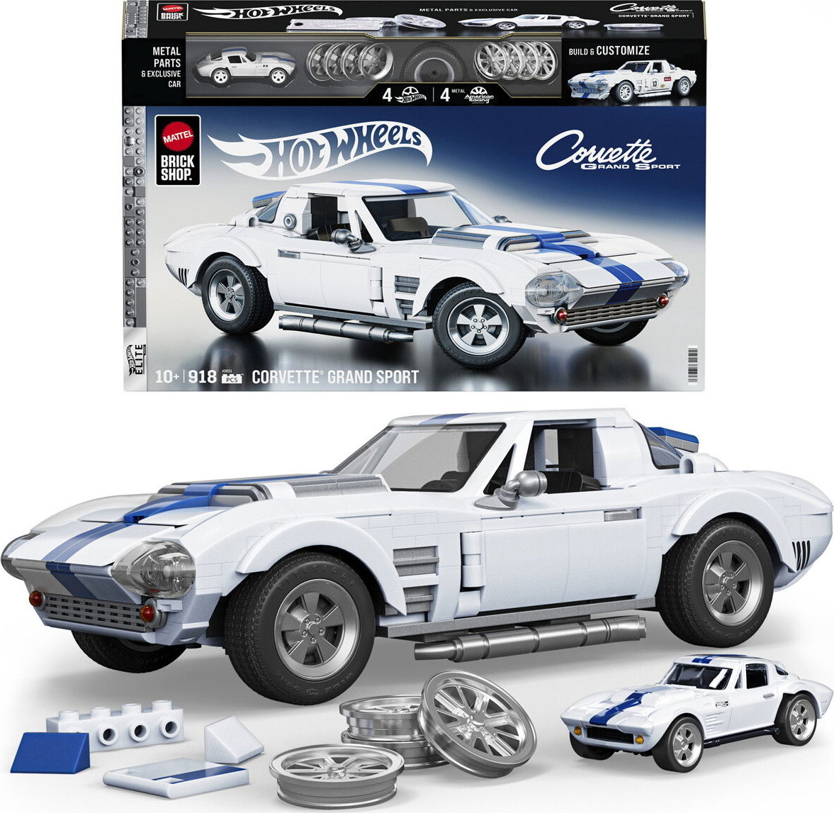 Mattel Brick Shop Jgr31 - Corvette Grand Sport - Hot Wheels Elite