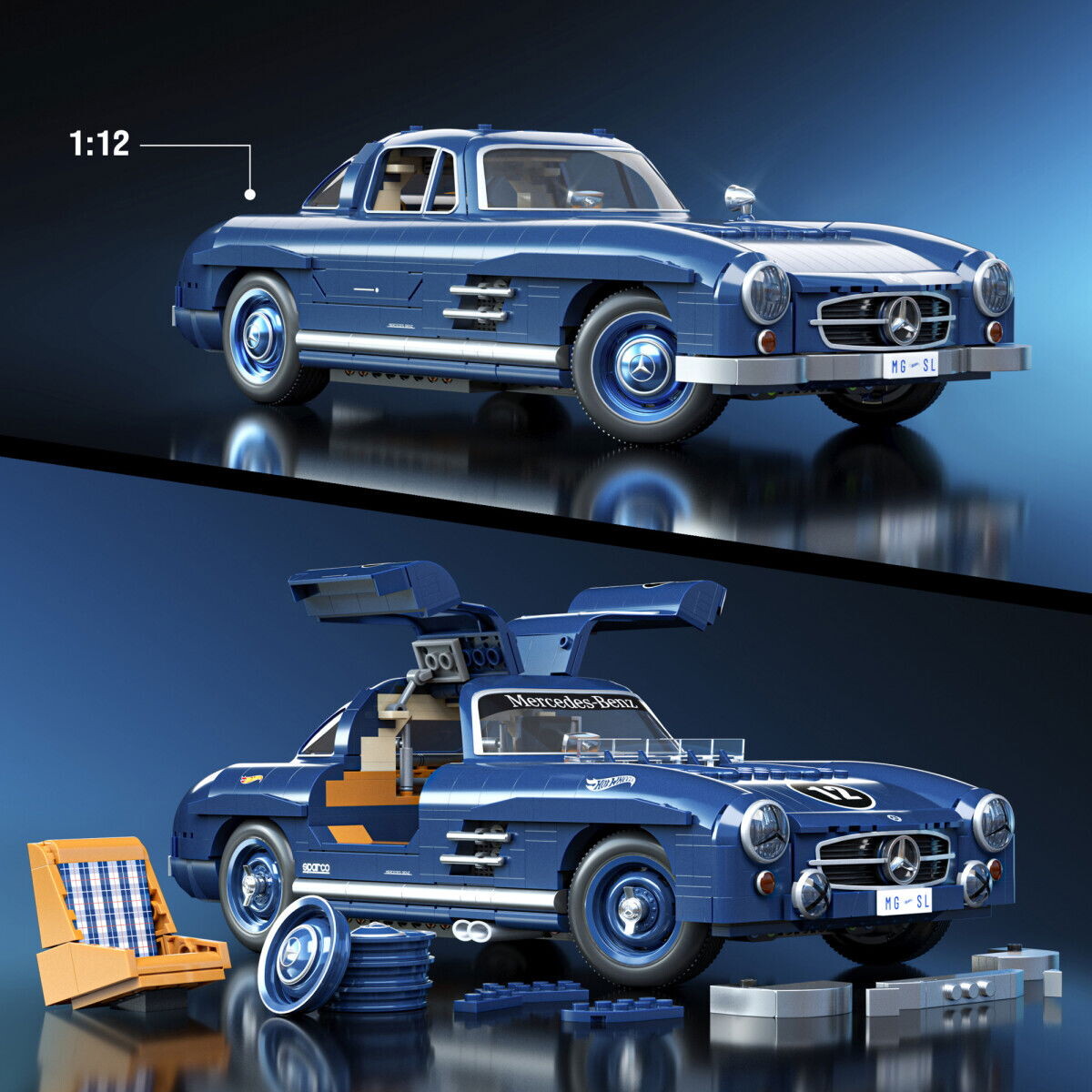 Mattel Brick Shop Hww25 - Mercedes-Benz 300 Sl - Hot Wheels Premium