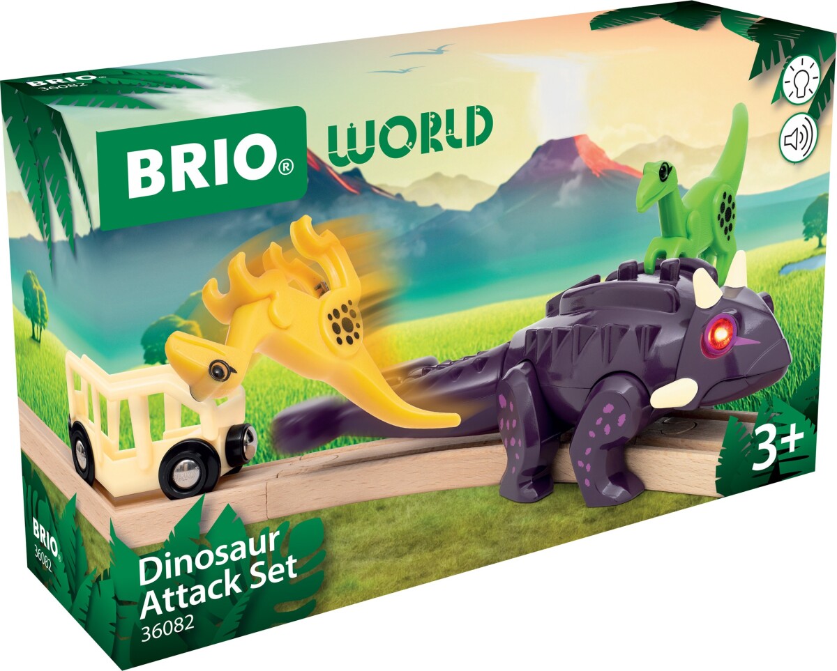 Brio World - Dinosaur Attack Legesæt - 4 Dele - 36082