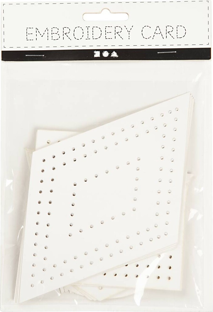 Broderifigurer - Geometriske Figurer - Str 10-17 Cm - Hvid - 20 Stk
