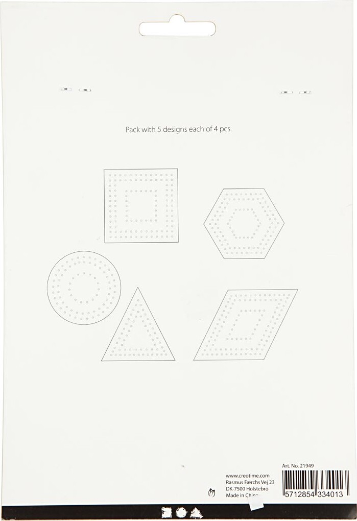 Broderifigurer - Geometriske Figurer - Str 10-17 Cm - Hvid - 20 Stk