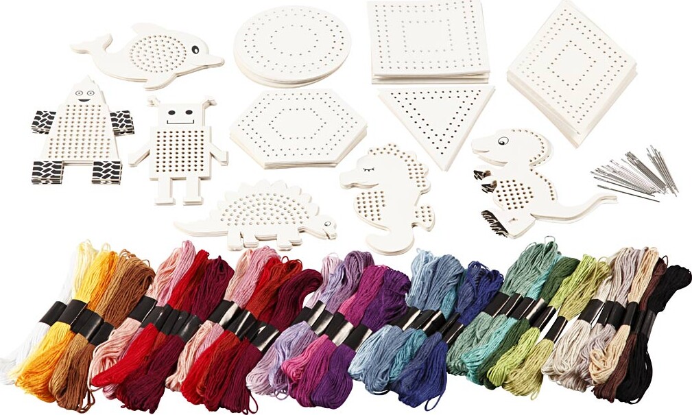 Broderifigurer Med Broderigarn - Str 8-17 Cm - Assorterede Farver