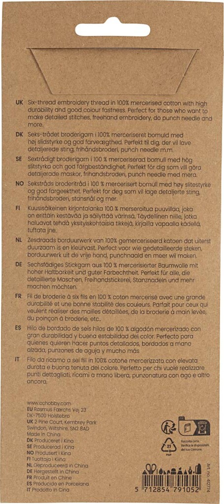 Broderigarn - Tykkelse 1 Mm - Colorful - 10X8 M