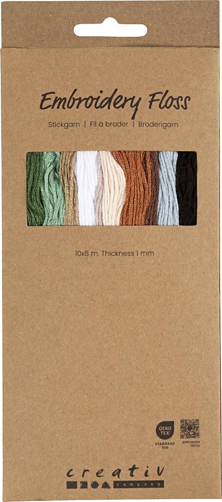 Broderigarn - Tykkelse 1 Mm - Naturfarver - 10X8 M
