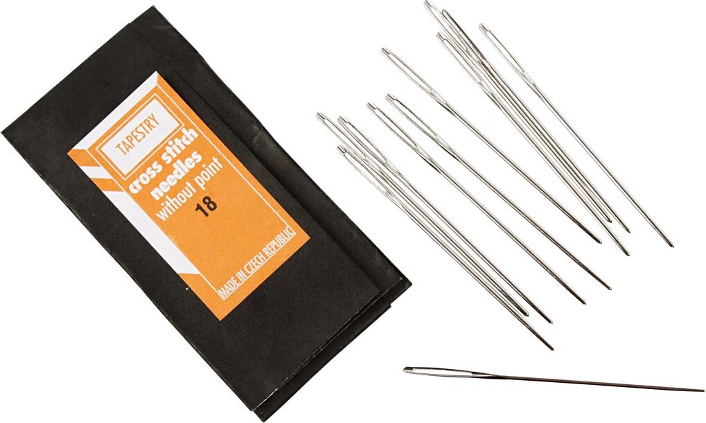 Broderinål - Øjemål 9 Mm - Nr 18 - L 50 Mm - Uden Spids - 25 Stk