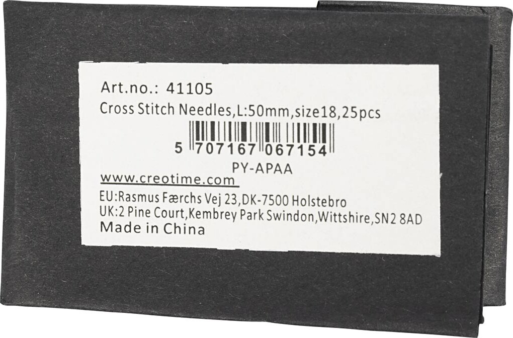 Broderinål - Øjemål 9 Mm - Nr 18 - L 50 Mm - Uden Spids - 25 Stk