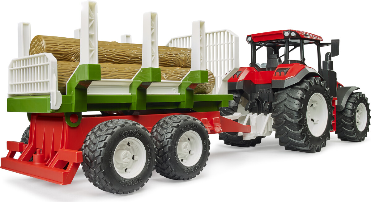 Bruder - Roadmax Tractor With Forwarding Trailer And 3 Tree Trunks 03453