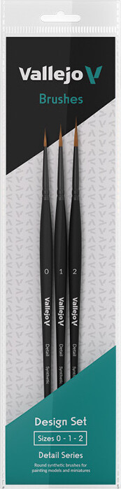 Vallejo - Brush Design Set - Syntetisk Hair - 0 1 2