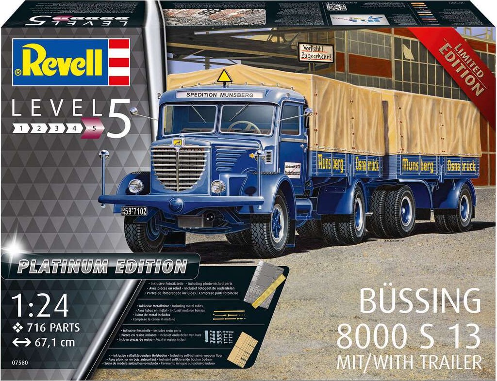 MINICHAMPS 1/43 BÜSSING 8000 S13 et sa Remorque KASSBOHRER 'Bügler Transporte