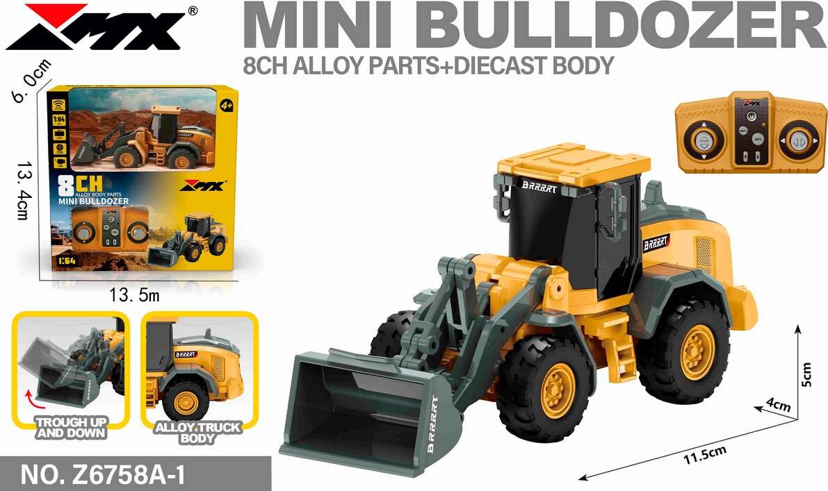 Mx - Rc Fjernstyret Mini Bulldozer - 1 64 - 8 Kanaler - Z6758A-1