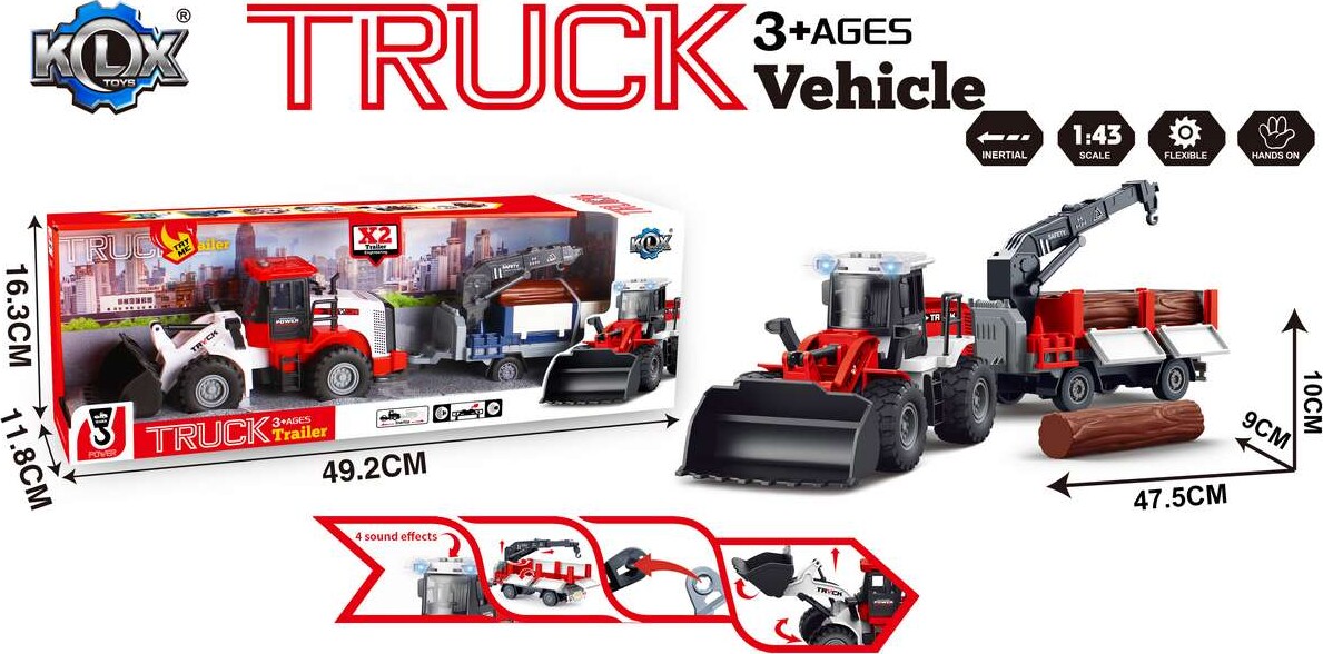 Bulldozer Whanger Woods Friction Light Sound - Klx Toys