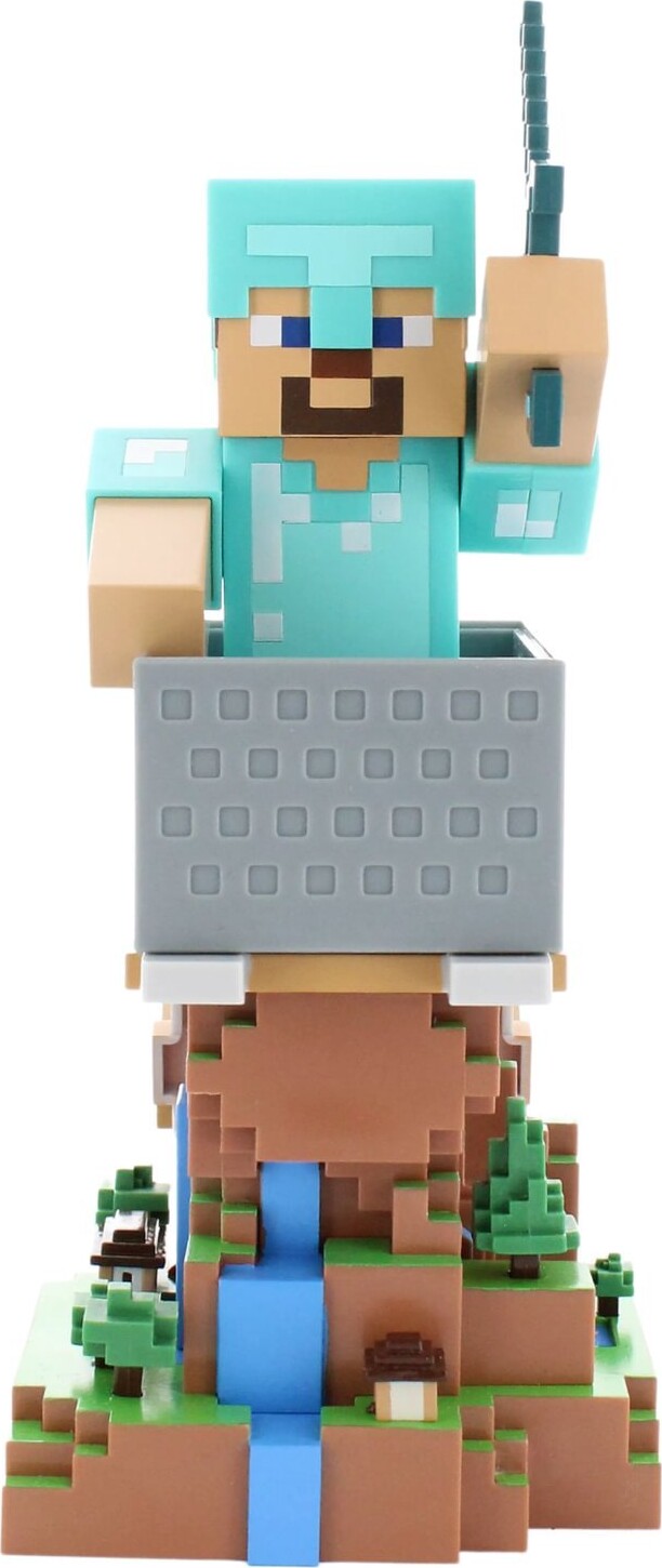 Cable Guys - Controller Holder - Minecraft Steve In Diamond Armour Rest