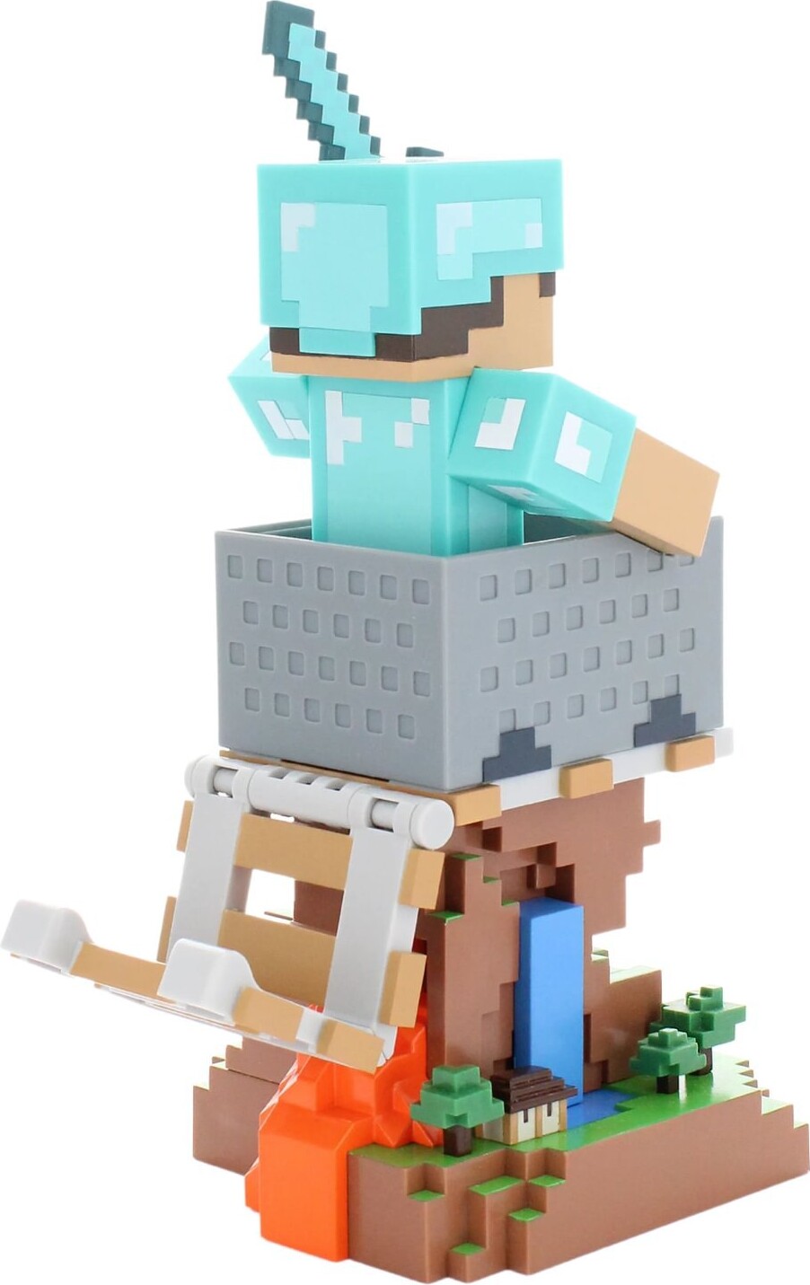 Cable Guys - Controller Holder - Minecraft Steve In Diamond Armour Rest