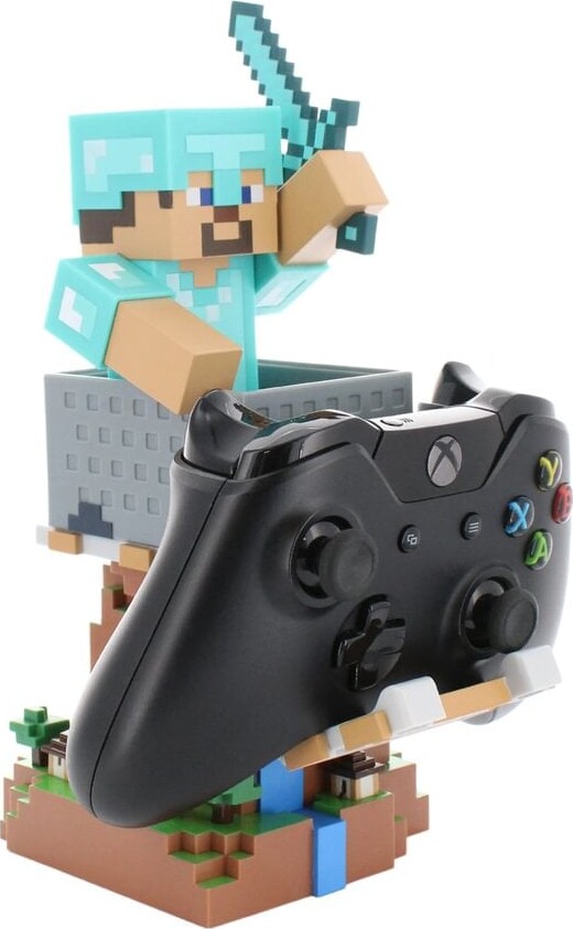Cable Guys - Controller Holder - Minecraft Steve In Diamond Armour Rest