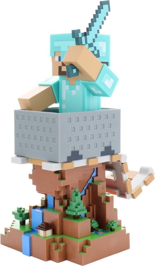 Cable Guys - Controller Holder - Minecraft Steve In Diamond Armour Rest