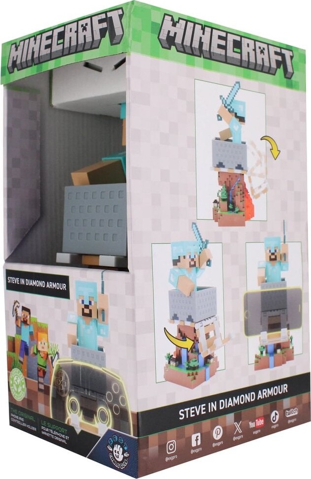 Cable Guys - Controller Holder - Minecraft Steve In Diamond Armour Rest