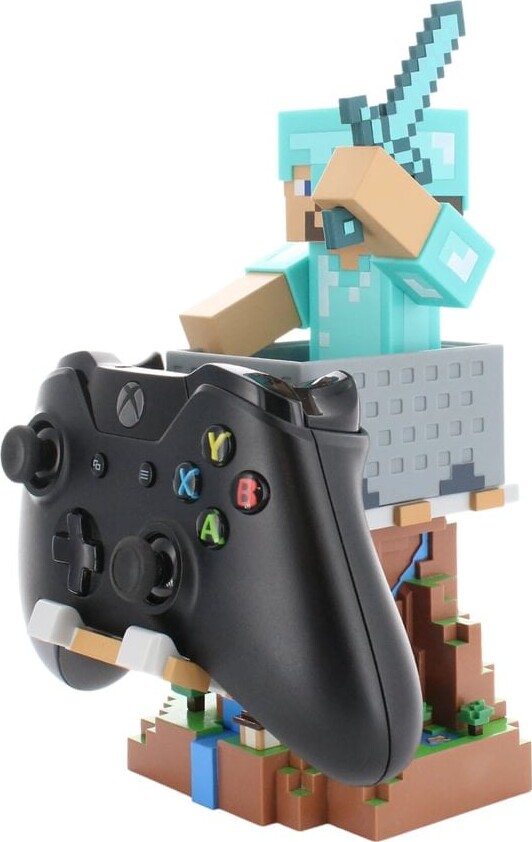 Cable Guys - Controller Holder - Minecraft Steve In Diamond Armour Rest