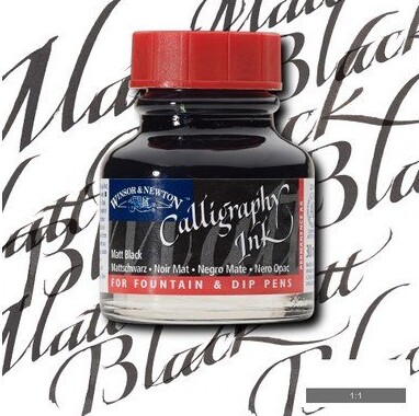 Winsor Newton - Calligraphy Ink - Blæk - Sort Mat 30 Ml