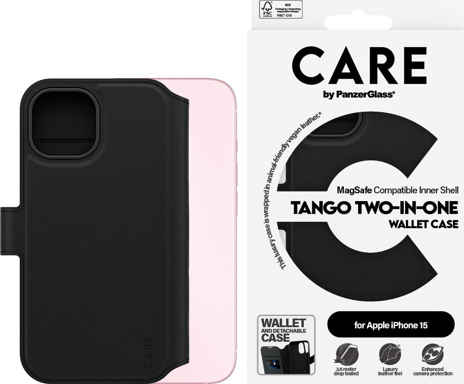 Care By Panzerglass - Iphone 15 - Cover Og Kortholder - Sort