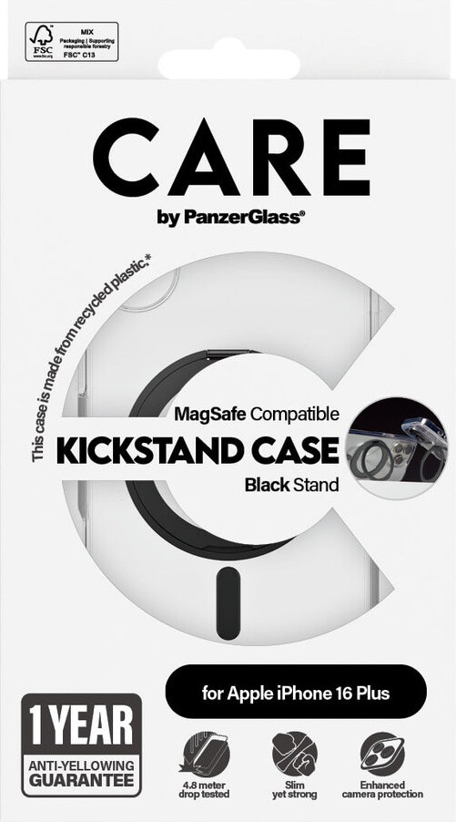 Care By Panzerglass - Iphone 16 Plus - Cover - Gennemsigtig Sort