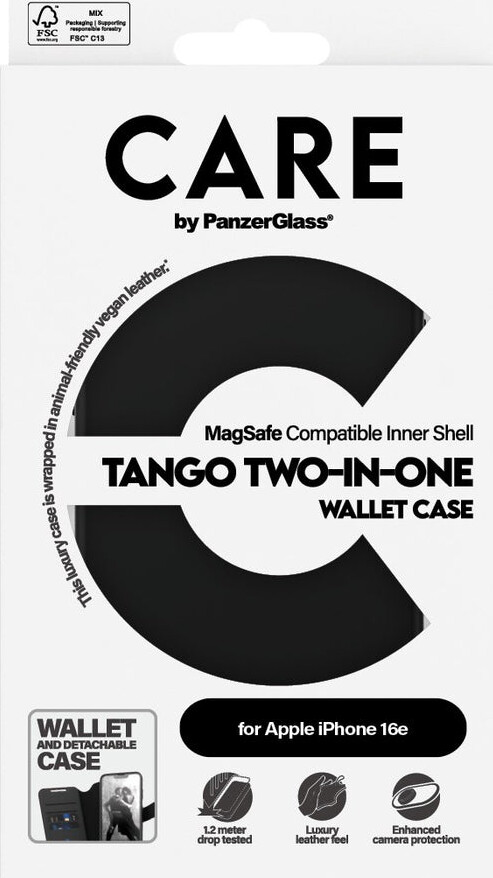 Panzerglass - Care - Iphone 16E - Flip Cover - Sort