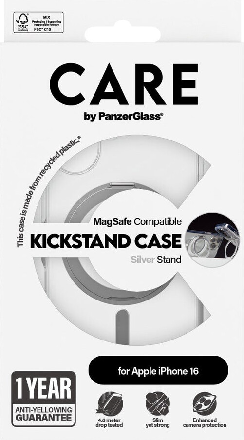 Care By Panzerglass - Iphone 16 - Cover - Gennemsigtig Sølv