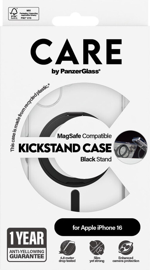 Care By Panzerglass - Iphone 16 - Cover - Gennemsigtig Sølv