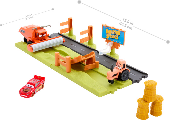 Disney Cars - Bilbane Legesæt Inkl 3 Biler - Flugten Fra Frank