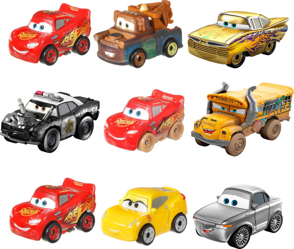 Cars - Mini Racerbiler I Metal - 3-Pak - Assorteret - Mattel Gkg01