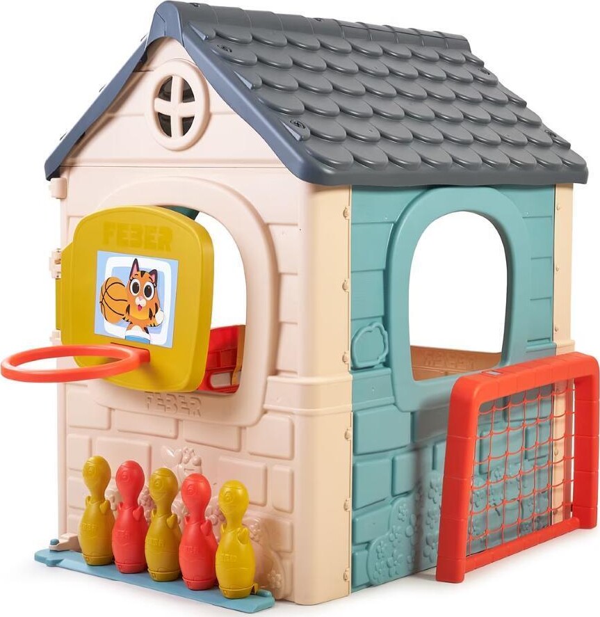 Feber - Legehus I Plast Til Børn - Udendørs - Med Aktiviteter