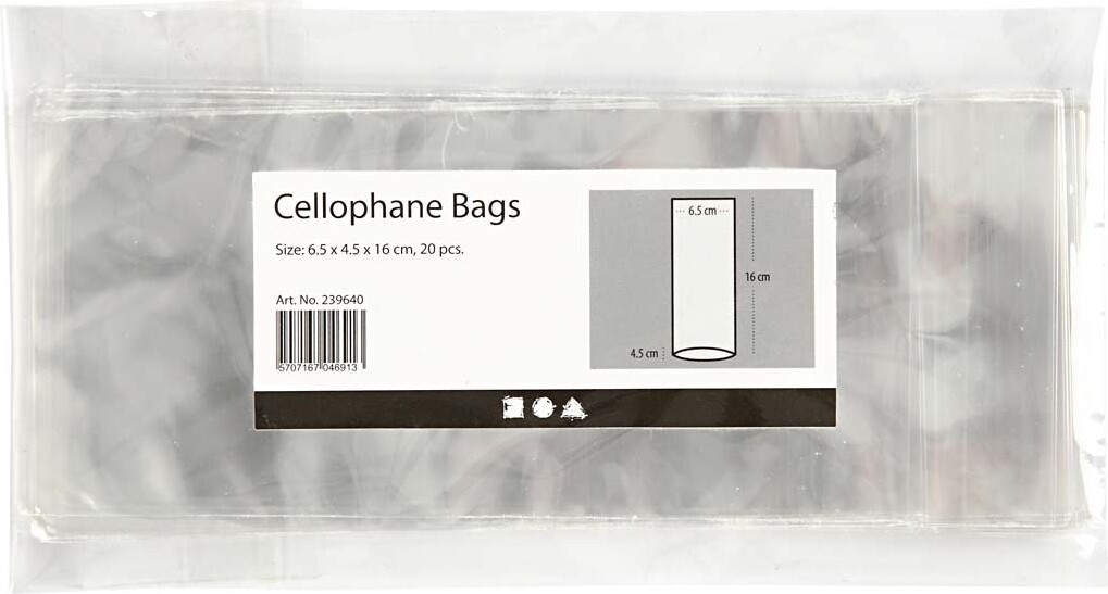 Cellofanposer - H 16 Cm - Str 6 5X4 5 Cm - 20 Stk