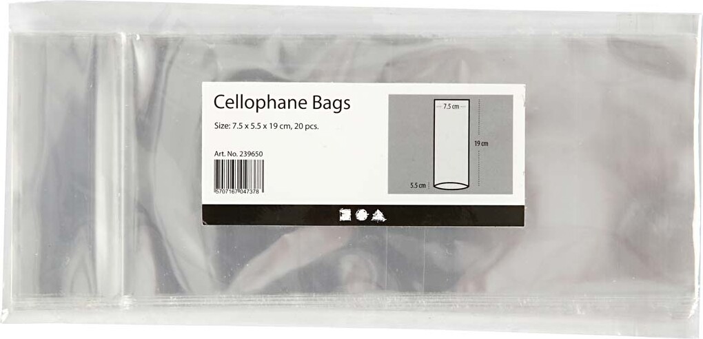 Cellofanposer - H 19 Cm - Str 7 5X5 5 Cm - 20 Stk