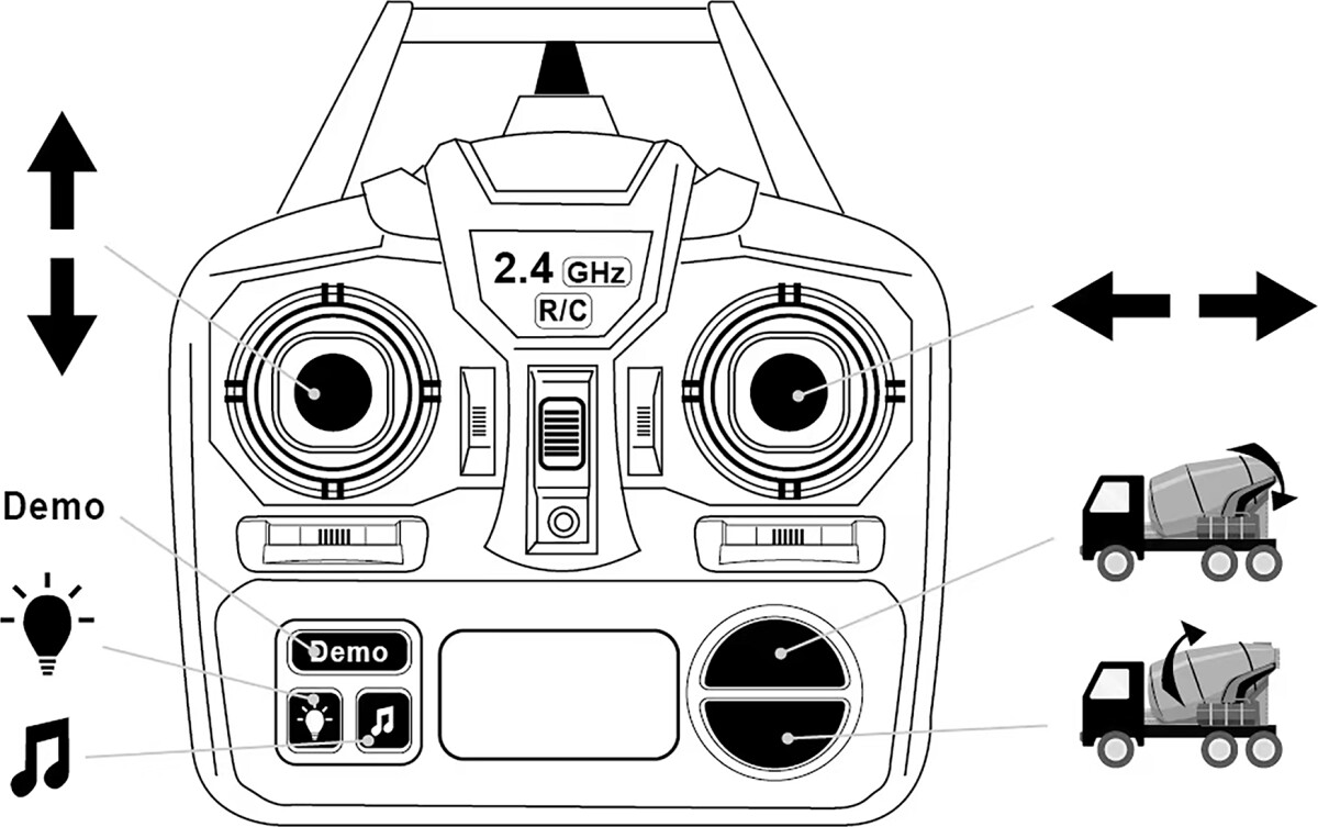 Cement Mixer Rc 1 18 2 4Ghz 3 7V 9 Channels - Z6813A - Mx