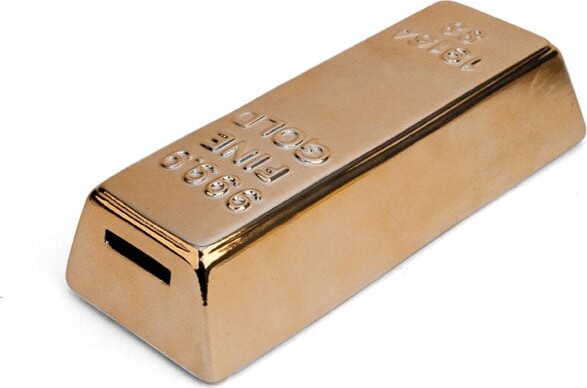 Kikkerland - Guldbar Sparebøsse | Se tilbud og køb på Gucca.dk